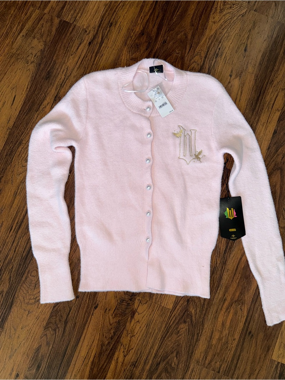 Women’s Light Pink Button-Up Cardigan Sweater - Brand: Wicked